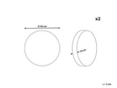 Beliani Sada 2 vonkajších vankúšov s geometrickým vzorom 40 cm sivá VALSORDA