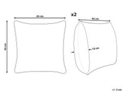 Beliani Sada 2 vonkajších vankúšov so vzorom listov 45 x 45 cm viacfarebná TAGGIA