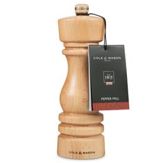 Cole Mason Mlynček na soľ London Precision+ prírodný buk 18 cm