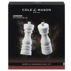 Cole Mason Súprava mlynčekov na soľ a korenie London White Gloss 18 cm