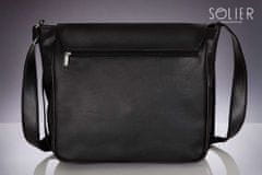 Solier Príležitostná pánska taška cez rameno Solier S12 black 