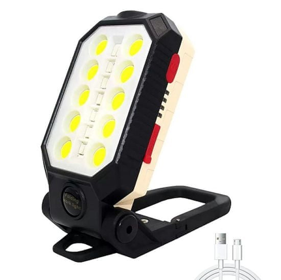 Kaxl Svietidlo nabíjacie pracovné COB LED, 2,2 Ah, magnet, USB ZD91