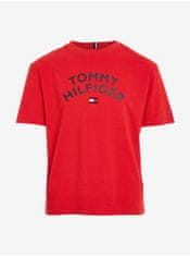 Tommy Hilfiger Červené chlapčenské tričko Tommy Hilfiger 128