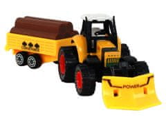 Mamido Žltý traktor s prívesom, bager a buldozér - poľnohospodársky stroj