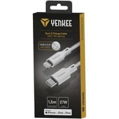 Yenkee USB kabel YCU 635 WH SILIC MFi - USB C /1,5m