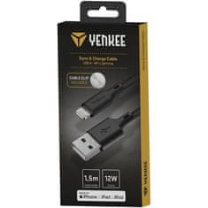 Yenkee USB kabel YCU 615 BK SILIC MFi - USB A /1,5m