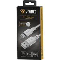 Yenkee USB kabel YCU 315 WH SILIC USB A-C / 1,5m