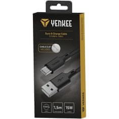 Yenkee USB kabel YCU 315 BK SILIC USB A-C / 1,5m