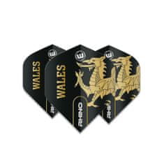 Winmau Letky Rhino Black & Gold Flag - Wales W6905.201