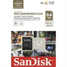 SanDisk MAX ENDURANCE microSDXC Card s adaptérem 64 GB
