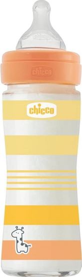 Chicco Fľaša dojčenská sklo Well-being silikón 240 ml