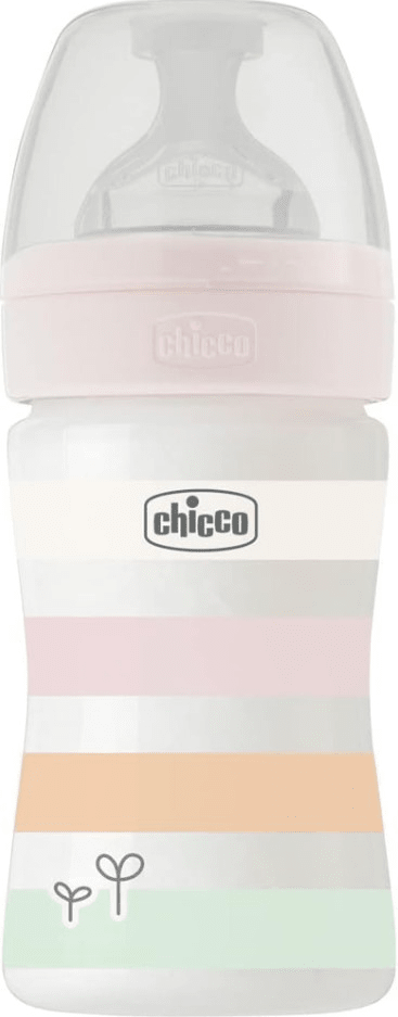 Chicco Fľaša dojčenská Well-being silikón 150 ml dievča