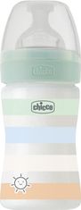 Chicco Fľaša dojčenská Well-being silikón 150 ml chlapec