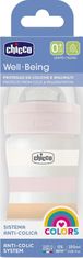 Chicco Fľaša dojčenská Well-being silikón 150 ml dievča