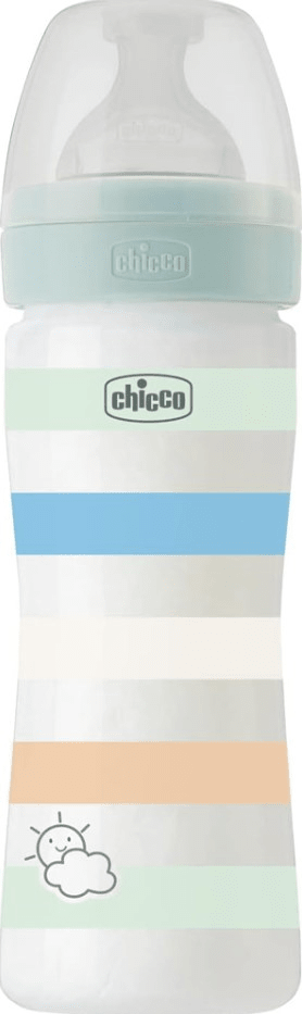 Chicco Fľaša dojčenská Well-being silikón 250 ml chlapec