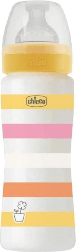 Chicco Fľaša dojčenská Well-being silikón 330 ml dievča