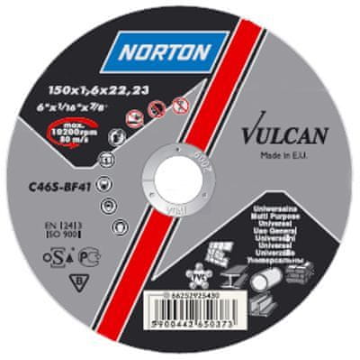 Norton Kotúč NORTON Vulcan A 115x1,0x22 A60S-BF41, rezný na kov a nerez