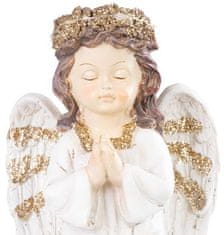 Strend Pro Dekorácia MagicHome, Anjel modliaci, LED, polyresin, na hrob, 11,5x7,5x15,5 cm