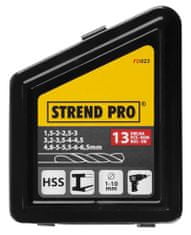 Strend Pro Sada vrtákov Strend Pro FD131, 13 dielna, 1-10 mm, HSS, do kovu