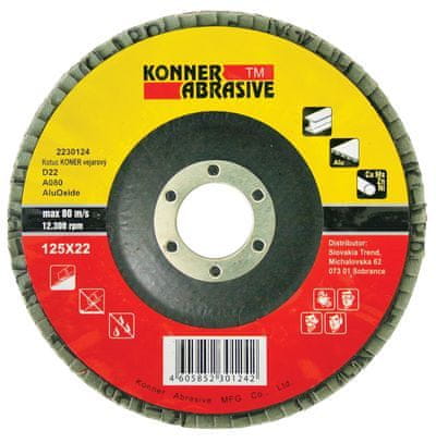 Strend Pro Kotúč KONNER D22 150x22 mm, P40, AluOxide, vejarový, lamelový