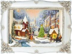 Strend Pro Dekorácia MagicHome Vianoce, Vianočný obraz, LED, 3D, 3xAA, interiér, 28,5x8,2x21,2 cm