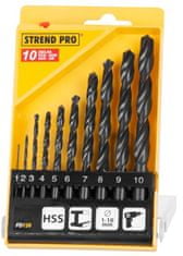 Strend Pro Sada vrtákov Strend Pro FD126, 10 dielna, 1-10 mm, HSS, do kovu