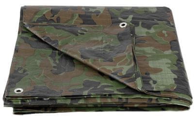 Strend Pro Plachta Tarpaulin Khaki 4x6 m, 80 g/m, zakrývacia, oliva/kamufláž, s okami