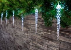 Strend Pro Reťaz MagicHome Vianoce Icicle, 12x LED studená biela, 12 cencúľov, 3xAA, IP44, exteriér, osvetlenie, L-2,20 m