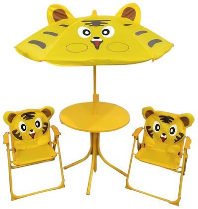 ST LEISURE EQUIPMENT Set záhradný LEQ MELISENDA Tigre, tiger, slnečník 105 cm, stôl 50 cm, 2 stoličky, detský