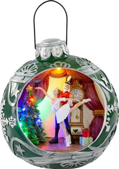 Strend Pro Dekorácia MagicHome Vianoce, Balet v guli, 7 LED, farebná, s melódiami, 3xAA, interiér, 30,50x26,50x31,70 cm