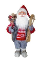 Strend Pro Dekorácia MagicHome Vianoce, Santa stojaci, s lyžami, 60 cm