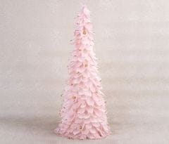 Strend Pro Dekorácia MagicHome Vianoce, Stromček z páperia, ružový, 24x60 cm