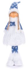 Strend Pro Postavička MagicHome Vianoce, Dievčatko s hustou sukňou, látkové, modro-sivé, 14x11x51 cm
