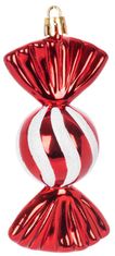 Strend Pro Ozdoba MagicHome Vianoce, sada, 4 ks, 11,5 cm, cukríky, červené, na vianočný stromček