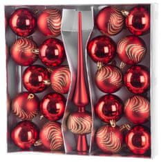 Strend Pro Gule MagicHome Vianoce, sada, 21 ks, 6 cm, červené, špic, na vianočný stromček