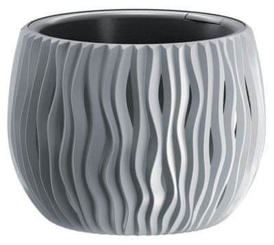 Prosperplast Kvetináč s vložkou SANDY Bowl 240, 238x161 mm, šedá