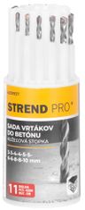 Strend Pro Sada vrtákov Strend Pro, do betónu, valcová stopka, 13,3x5,4x5,4 cm, bal. 11 ks