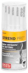 Strend Pro Sada vrtákov Strend Pro, do betónu, valcová stopka, 13,3x5,4x5,4 cm, bal. 11 ks