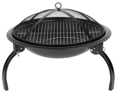 Strend Pro Ohnisko Strend Pro Homefire, BBQ, gril s roštom, na drevené uhlie, kovové, okrúhle, 545x400 mm