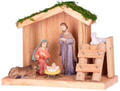 Strend Pro Dekorácia MagicHome Vianoce, Betlehem, drevo, polyresin, 15 cm