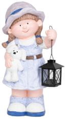 Strend Pro Dekorácia MagicHome, Dievčatko s lampášom, keramika, 20,5x16x41 cm