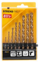 Strend Pro Sada vrtákov Strend Pro FD023, 8 dielna, 3-10 mm, TiN, do muriva