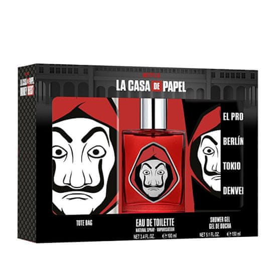 EP LINE La Casa De Papel - EDT 100 ml + sprchový gel 150 ml + taška