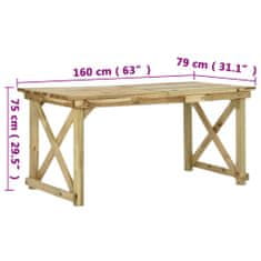 Petromila vidaXL Záhradný stôl 160x79x75 cm, drevo