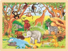 Goki Drevené puzzle Afrika 48 dielikov