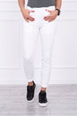 Kesi Dámske džínsové nohavice Guinervydd biela XL-2XL-3XL