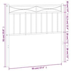 Vidaxl Kovové čelo postele biele 90 cm