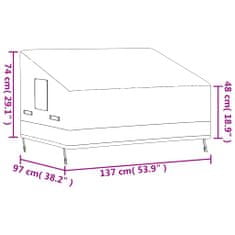 Vidaxl Obaly na 2-sedad. lavice 2 ks 137x97x48/74 cm 600D oxford látka