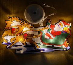 Foxter  Svietiace LED Santa Claus a sob 25 cm
