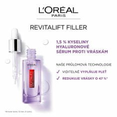 Loreal Paris Sérum proti vráskam s 1,5% čistej kyseliny hyalurónovej Revitalift Filler (Hyaluronic Acid Serum) (Objem 30 ml)